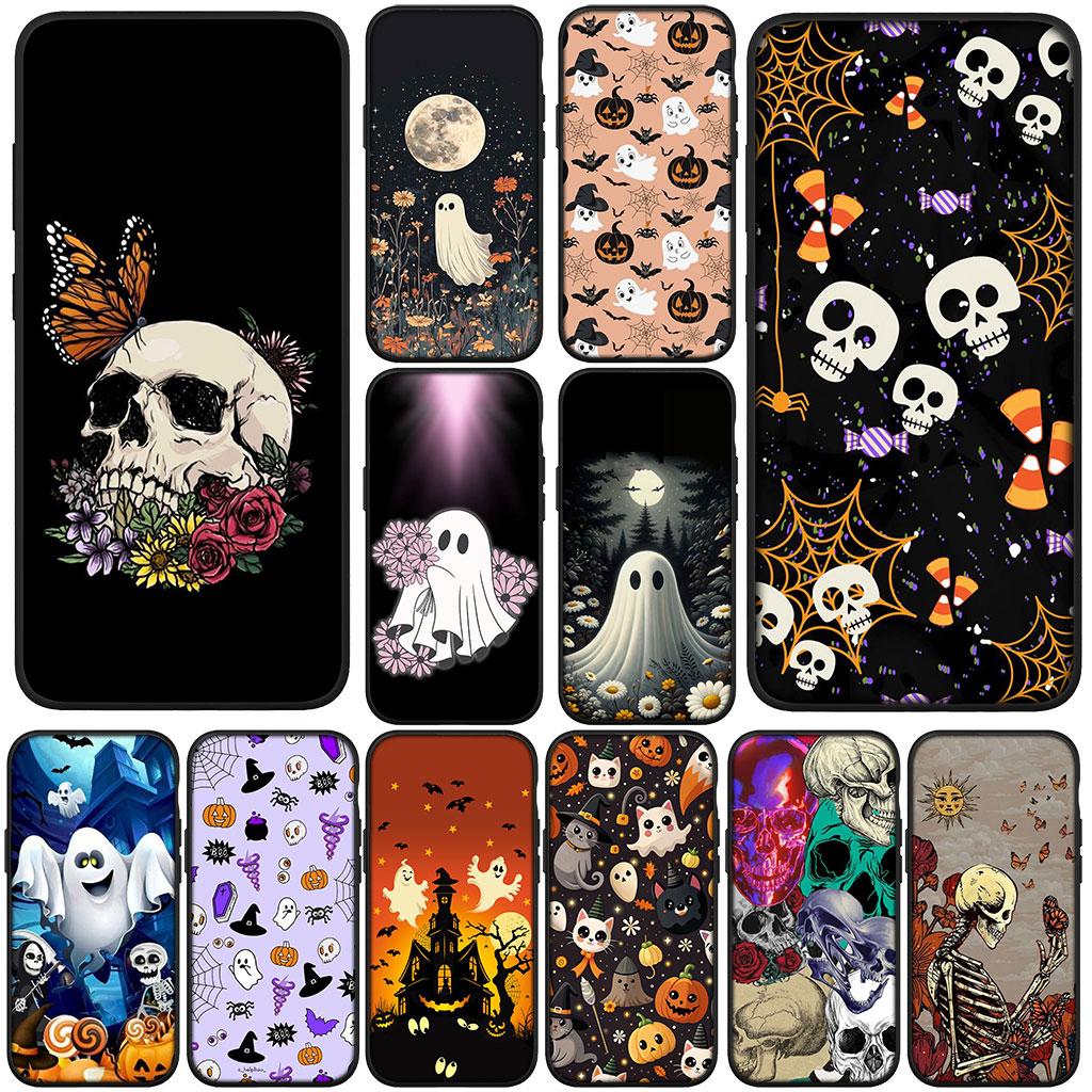 for Motorola Moto Edge 50 One 30 Fusion 40 neo Ultra Pro 20 Lite G85 G84 E15 E14 Case Halloween Little Ghost with Pumpkin Art