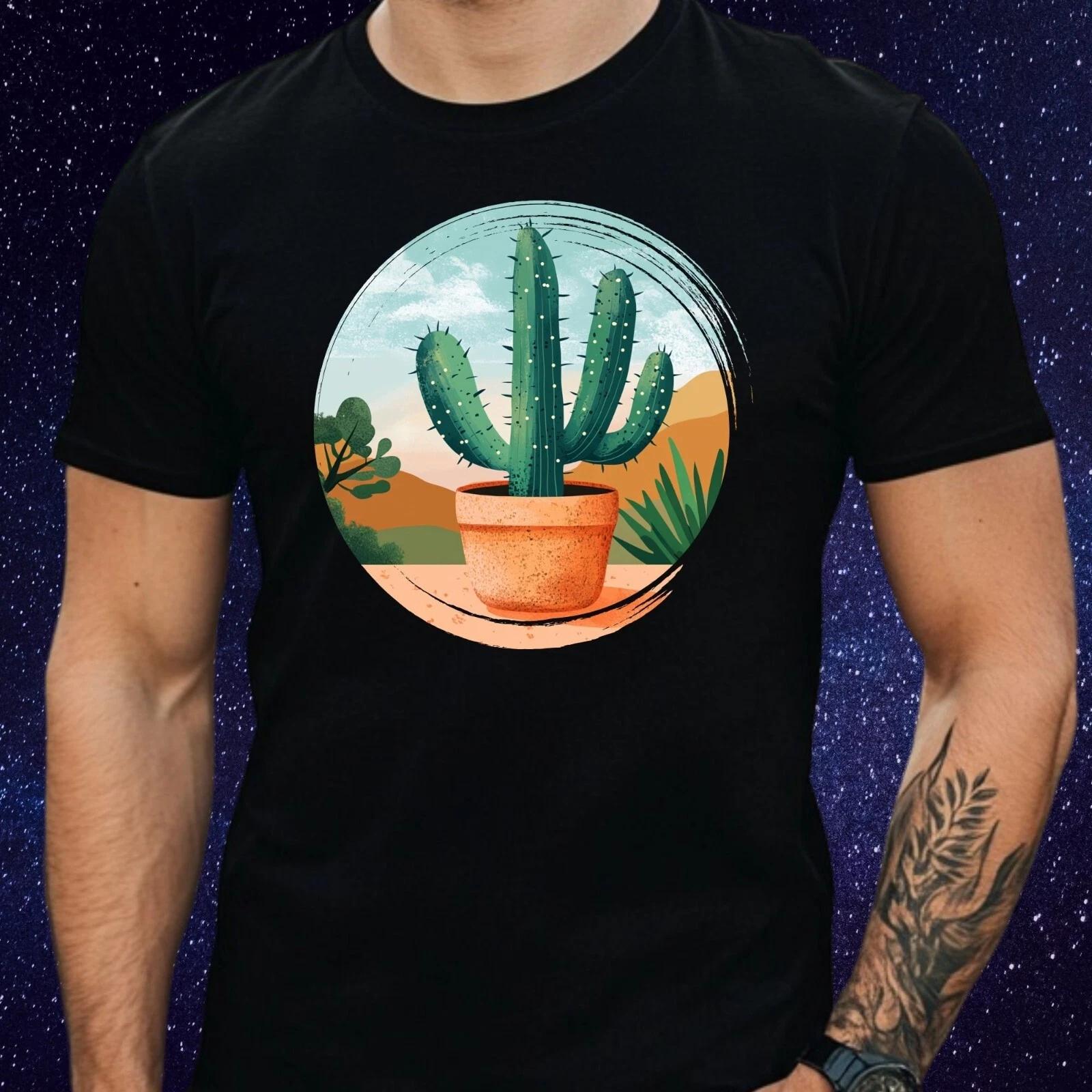 T-Shirt Herren Kaktus Motiv Baumwolle Größe S bis 5XL XS