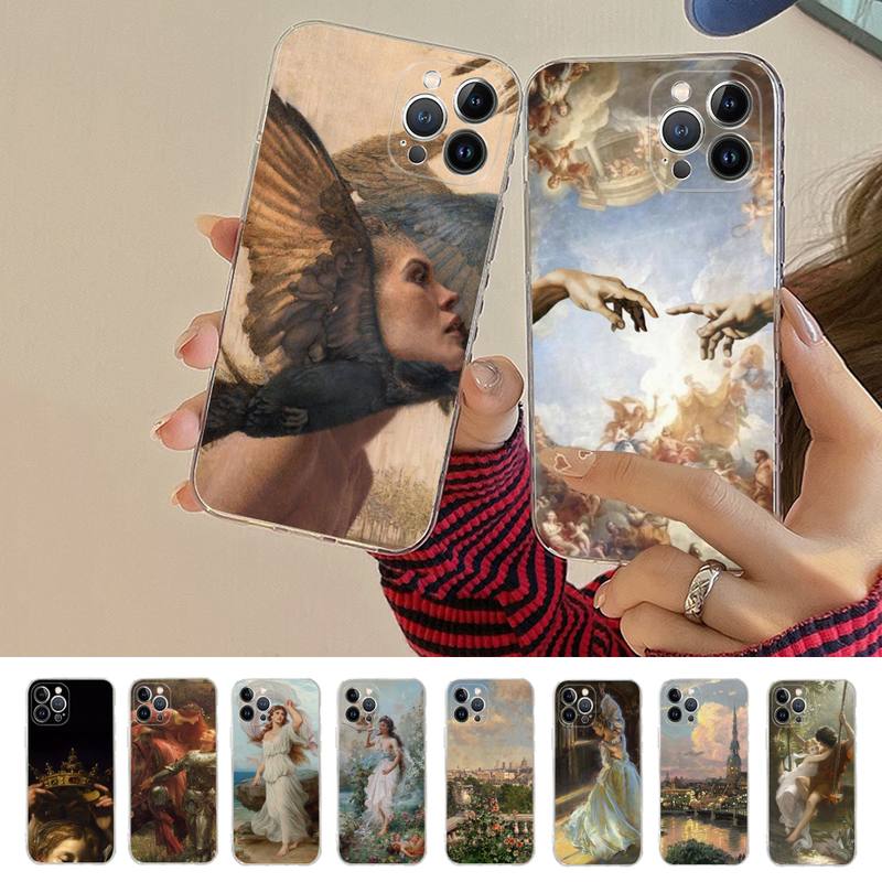 Renaissance Art Painting Pattern Phone Case For iPhone 14 13 12 Mini 11 Pro XS Max X XR SE 6 7 8 Plus Soft Silicone Cover