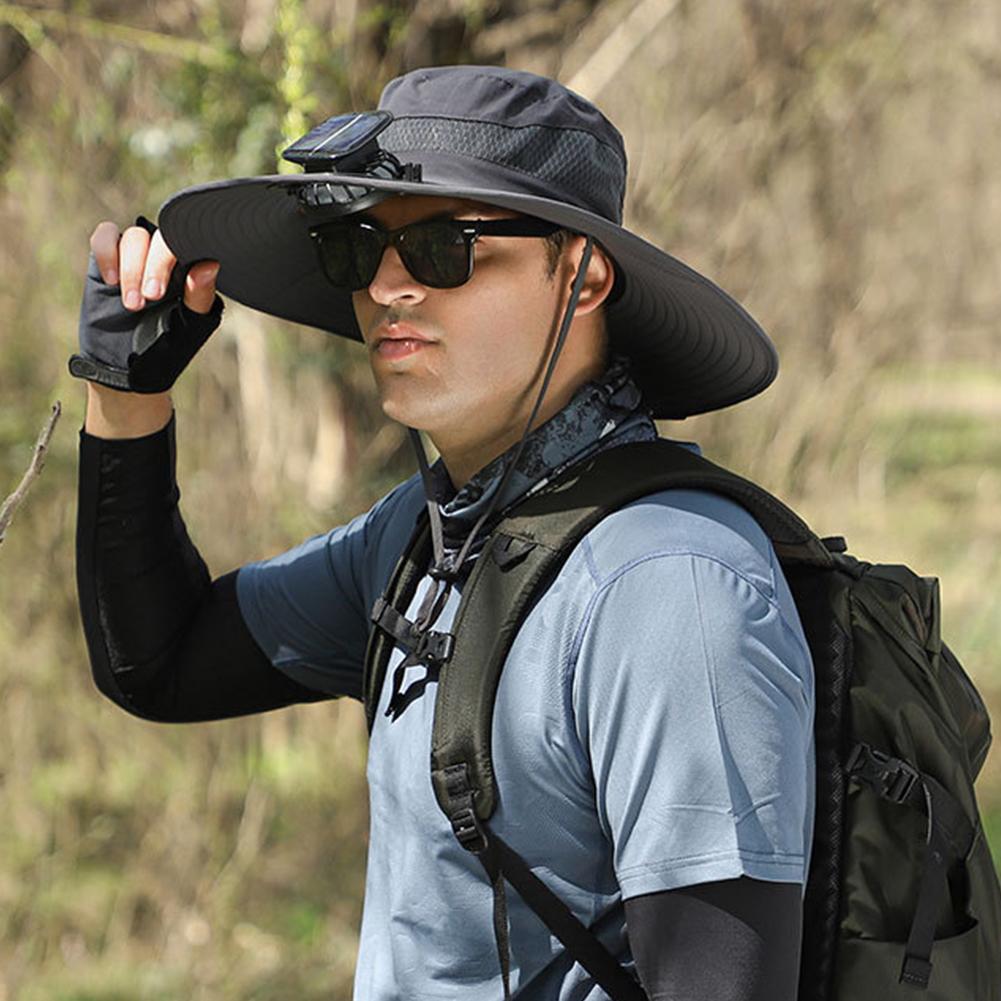 Solar Fan Hat Portable Sun Cap Summer hat USB Rechargeable Single/Dual Cooling Fan Fishing Hat Fisherman Hiking Mountaineering