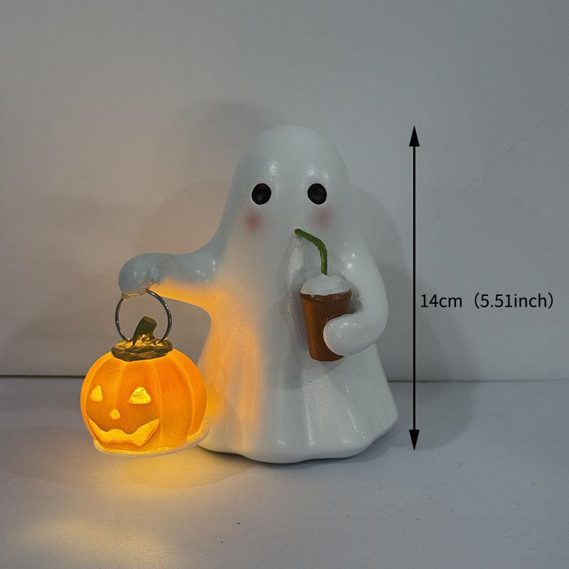 Cute Ghost Halloween Decoration Nightlight Resin Home Decor Items Creative Crafts Atmosphere Halloween Decorations Home Decor