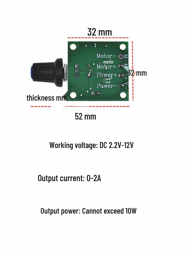 Small DC Motor Speed Controller 2.2V-35V Stepless Adjustment Module