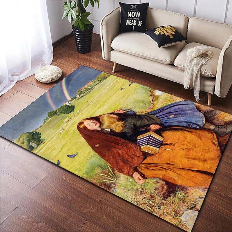 Famous Paintings Art Printed Large Area Rug Soft Carpet Home Decoration Mats Dropshipping Rugs and Carpets for Home Living Room