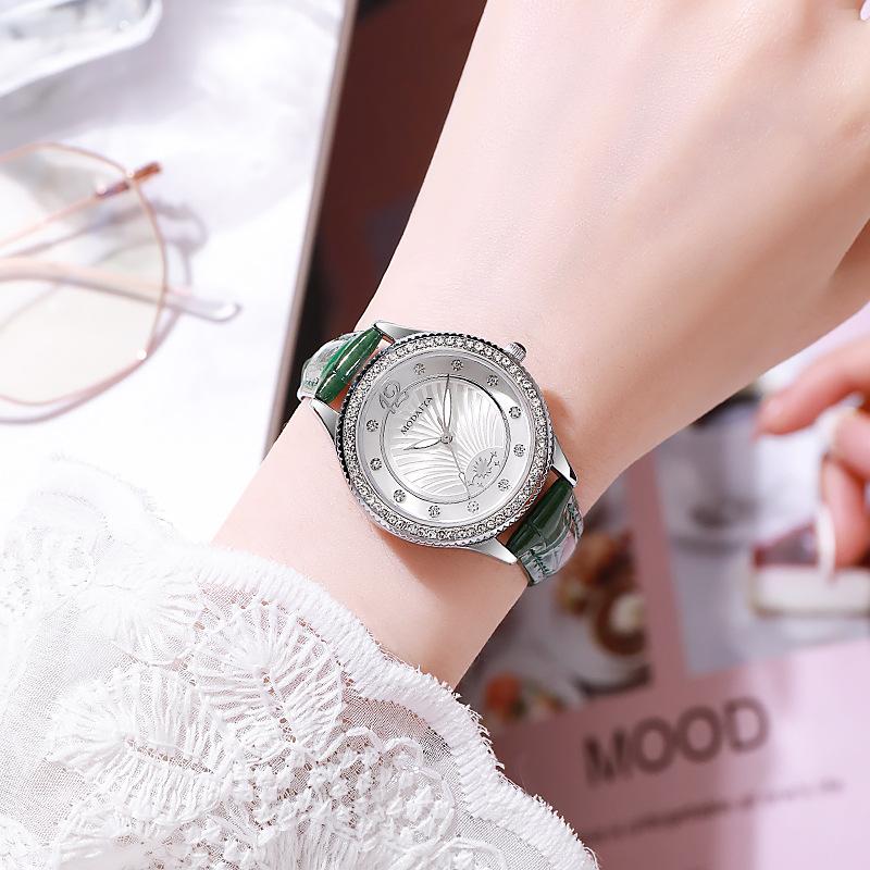 Kuaishou Diamond-Encrusted Light Luxury Fashion Women'S Belt Is Not Waterproof Watch Science