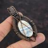 Blue Scheelite Pendant Copper Wire Wrapped Pendant Rainbow Moonstone Gemstone Pendant Handmade Copper Jewelry Anniversary Gift Healing Stone