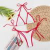 New Contrasting Color Split Two-Piece Bikini Cute Style European And American Women'S Beach Swimsuit