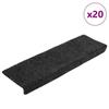 VidaXL Self-adhesive Stair Mats 20 Pieces 65 X 21 X 4 Cm Black Rectangular Edge 3365717