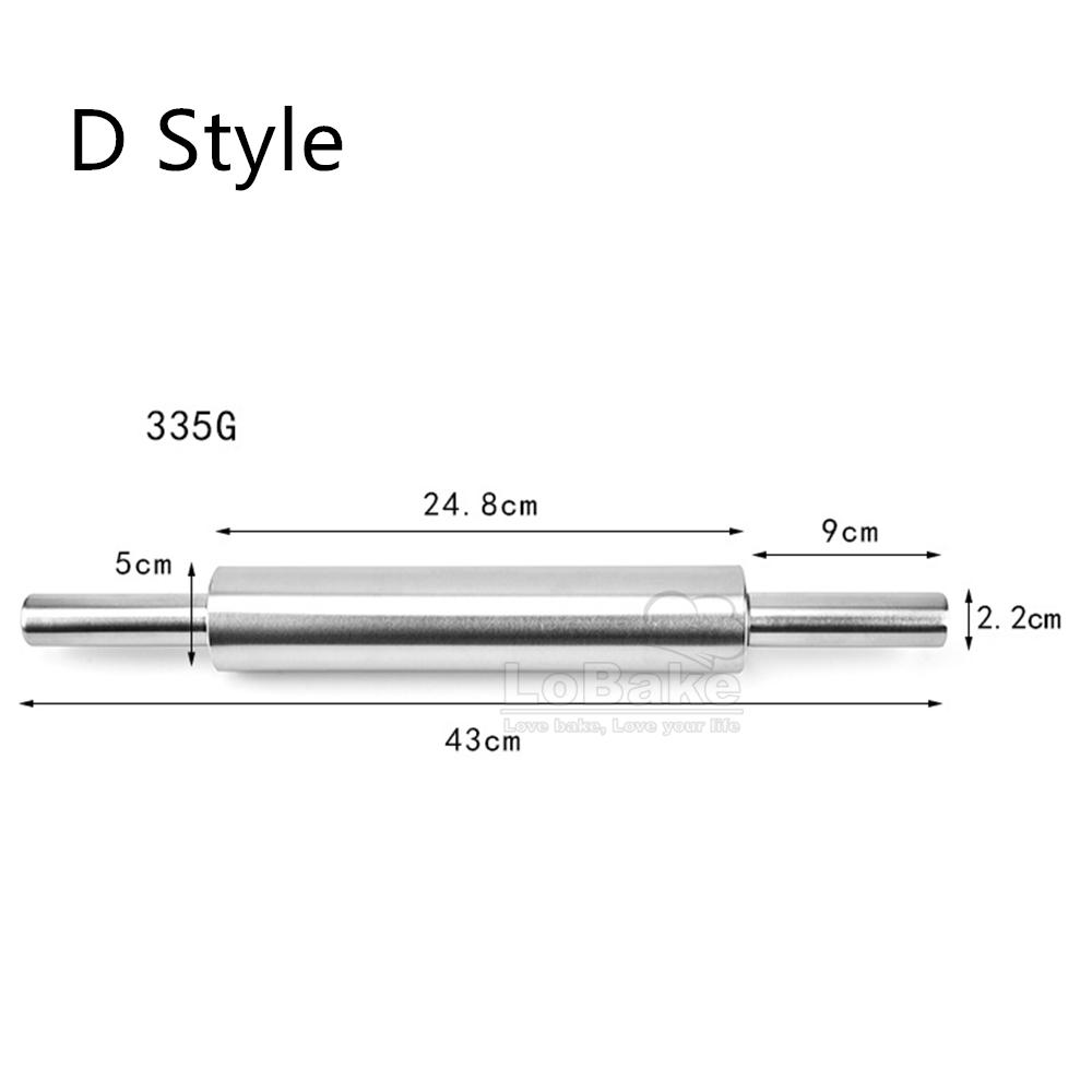 Stainless Steel Flour Rolling Pin Flour Stick Pressing Surface Roller Household Kitchen Tools