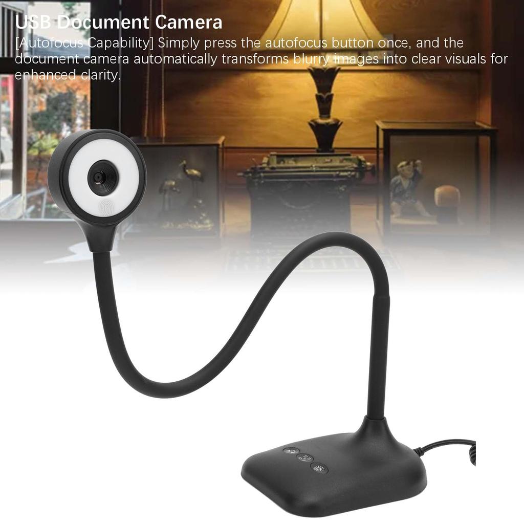 2K 5MP Autofocus USB Webcam/Dock Camera with LED Light, Foldable, and Flip Function for Teachers, Compatible with Mac OS, Windows, and Chromebooks