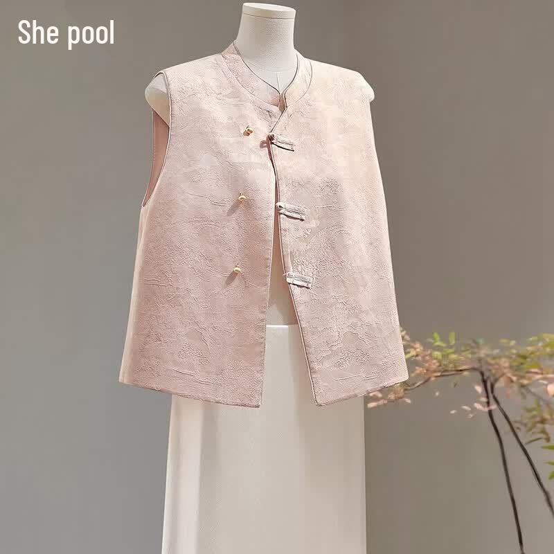 

Women s Textured Jacquard Chinese Style Vest M