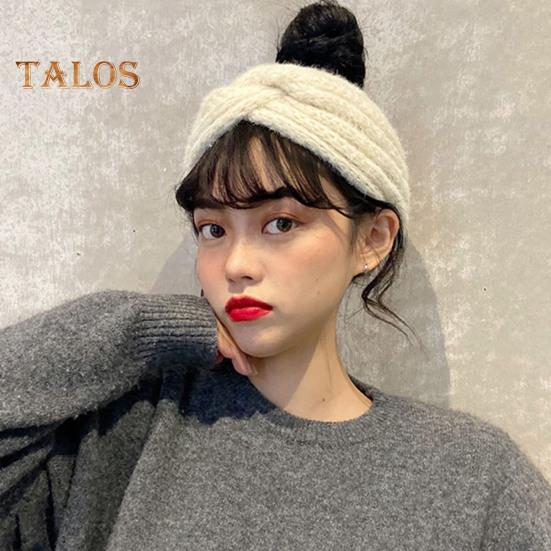 Banda pentru cap de iarnă pentru femei, de culoare uni, cu decorațiuni de răsucire