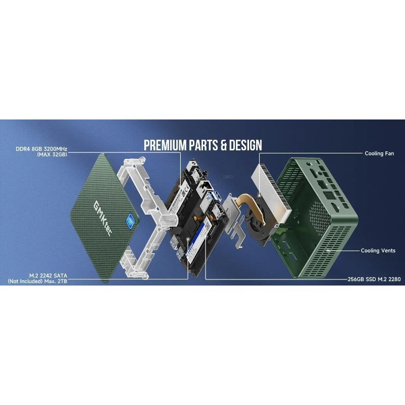 GMKTec G3 plus N150 Mini PC Barebone Windows 11 pro 8 GB DDR4 256 GB NVMe SSD WiFi 6 BT 5.2 Dual-Display Computer für Büro