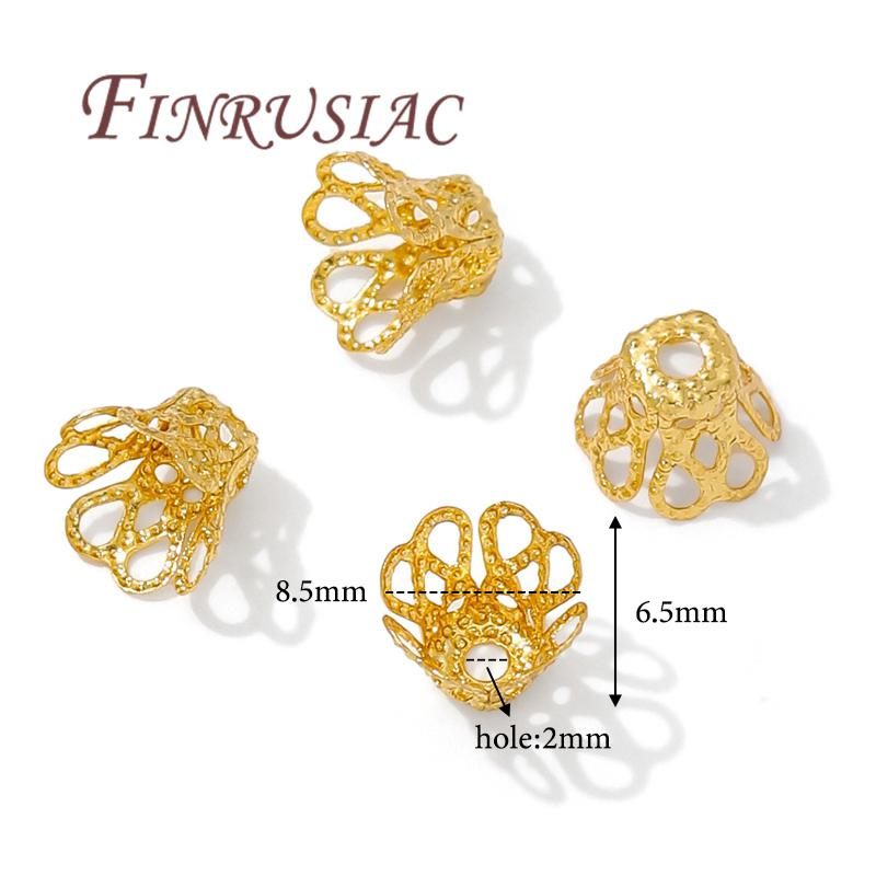 

18K Gold Plated Flower Bead Caps For Jewelry Making,Caps For Bracelets,Beads Separators,DIY Accessories 50 Pieces