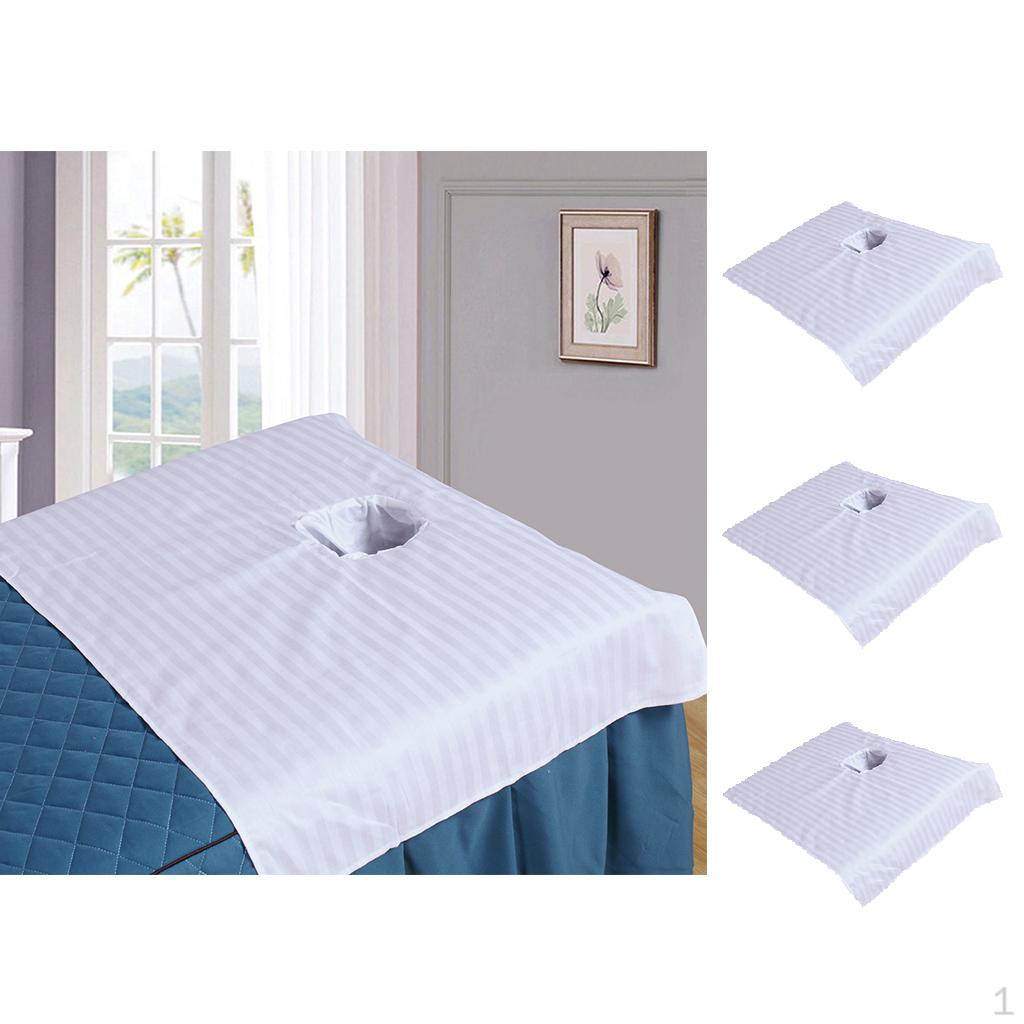 3pcs Hotel Spa Massage Table Bed Sheet Cover with Breath Hole Sectional 50x80cm Machine Hands