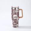 Cartoon pattern Labubu 40oz car cup 304 stainless steel thermos cup Labubu car straw Bingba cup