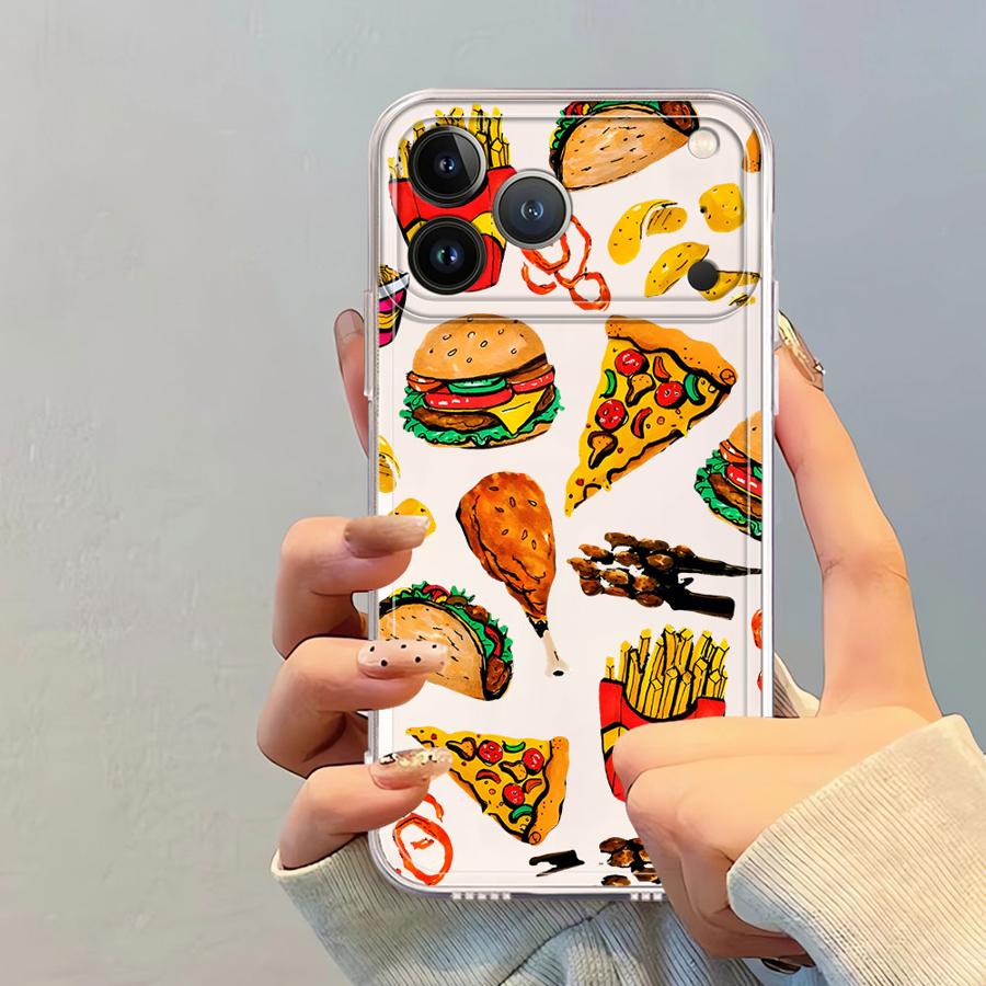 Case for iPhone 17 Pro Max Air 14 Plus 7 8 XS Max 13 Pro XR 16 11 12 Mini 15 Soft Phone Cover Gourmet Burger