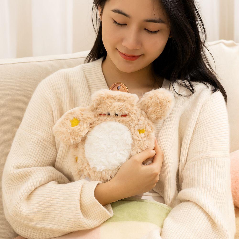 Plush Cover Warm Water Bag Portable Plush Hot Water Bag Detachable Insulation Bottle Women Period