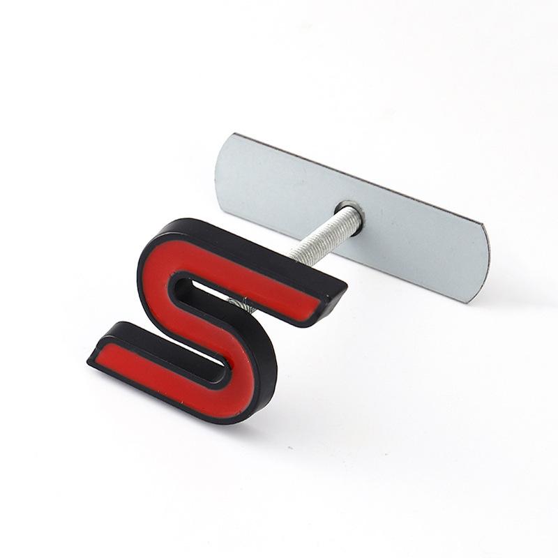 3d Metal S Logo WHKIE6 Letters Car Front Grill Emblem Trunk Badge Decal S Sticker Accessories