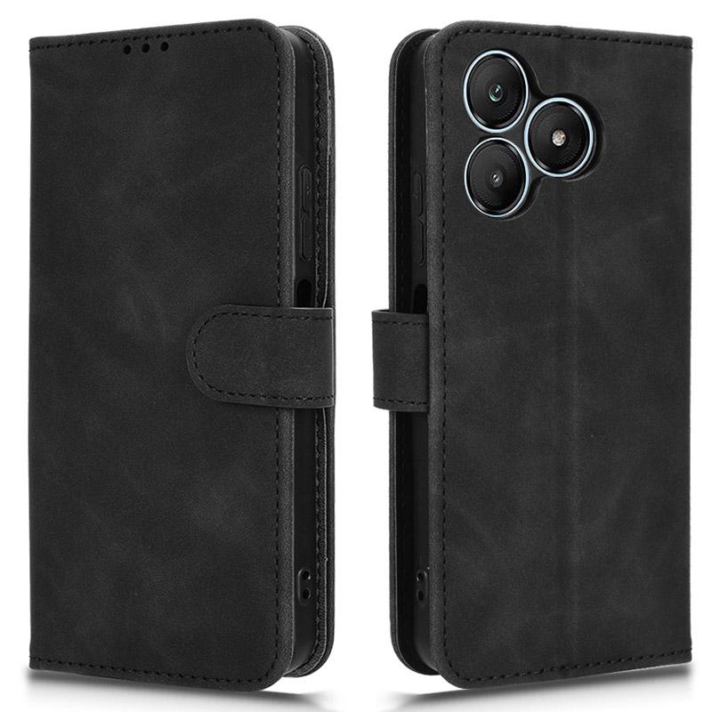 

For Wiko T20 Case Skin-Touch PU Leather Flip Wallet Phone Cover Black