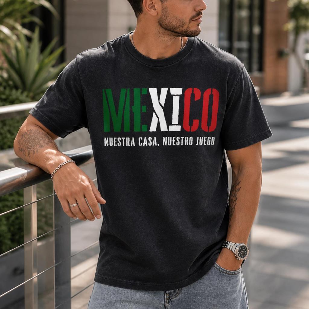 Mexico World Cup Soccer Jersey, Nuestra Casa Nuestro Juego Tee, Mexico Team Retro Graphic T-Shirt, Soccer Dad Gift