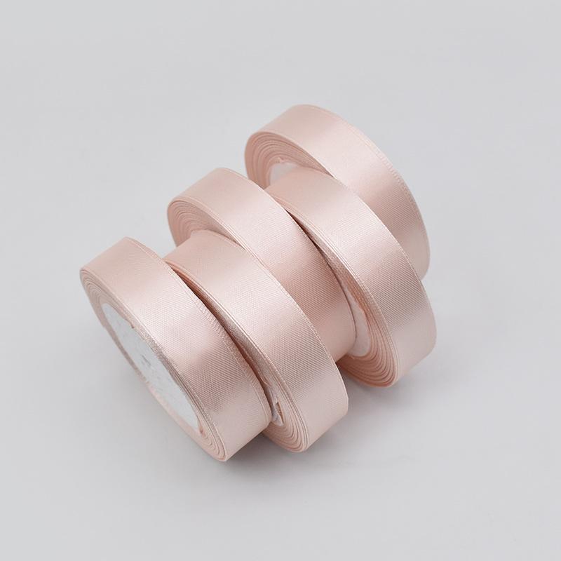 2.5cm Polyester Woven Ribbon for Flower Gift Packaging, Wedding Cakes, and Decorations in Silk Colors