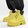 Yellow Designer Ankle Boots Men Autumn Outdoor Suede Boots Fashion High Top Platform Men Shoes Outdoor Tooling Motorcycle Boot