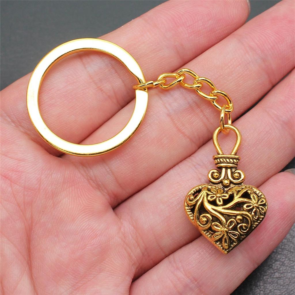 28mm Key Ring Couple Heart Love Minimalist Jewelry Components QY016
