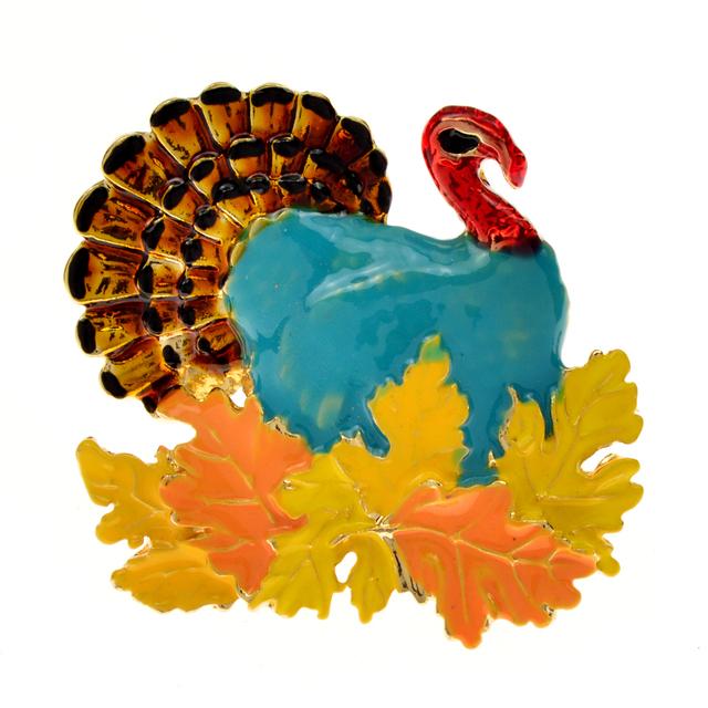 

Новая эмалированная брошь с изображением индейки, красочные зимние аксессуары, 2 цвета, украшение на День Благодарения
