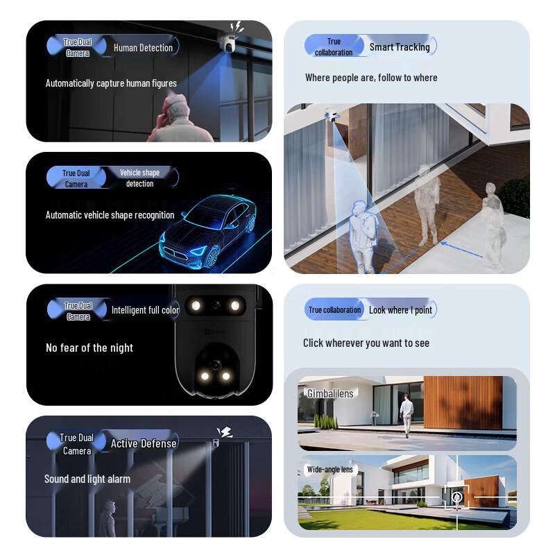 EZVIZ H9c Chytrá domácí bezpečnostní kamera s duálním objektivem (CN verze)