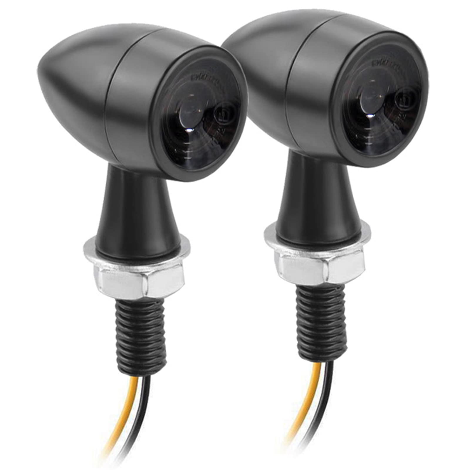 

Yuumo+ Motorcycle Turn Signal, LED, Mini, Small, Cannonball Type, High Brightness, General Purpose, M8, Amber, Smoke Lens, Set of 2 set of 2