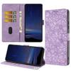 Applicable To iPhone17 Leather Case, Samsung S26 Cherry Blossom Embossed Card Wallet Protective Case Redmi 15C Matte