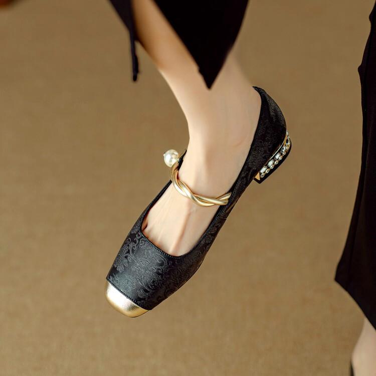 

Shoes Fashion Square Women s Autumn Shallow Outdoor Casual Chunky Heels Office Ladies Shoes 40 чёрный