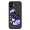 For iPhone 17 Case Purple Butterfly Pattern Printing Straight Edge TPU Phone Back Cover