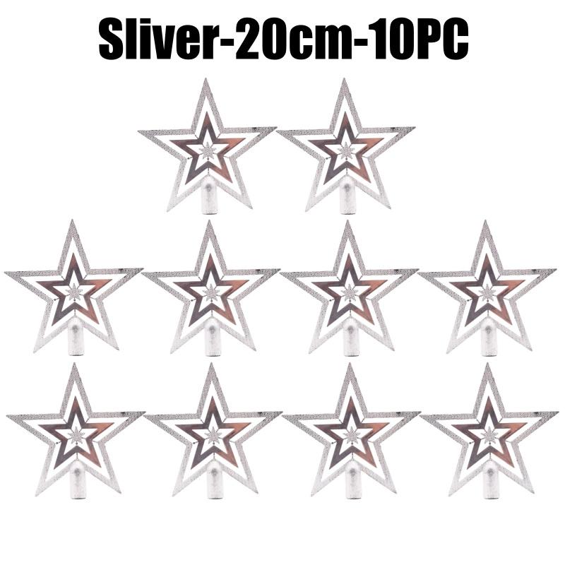 Weihnachts Pentagramm Stern Baumspitze Kunststoff Ornamente für Feierparty Neujahr Haus Dekorationen