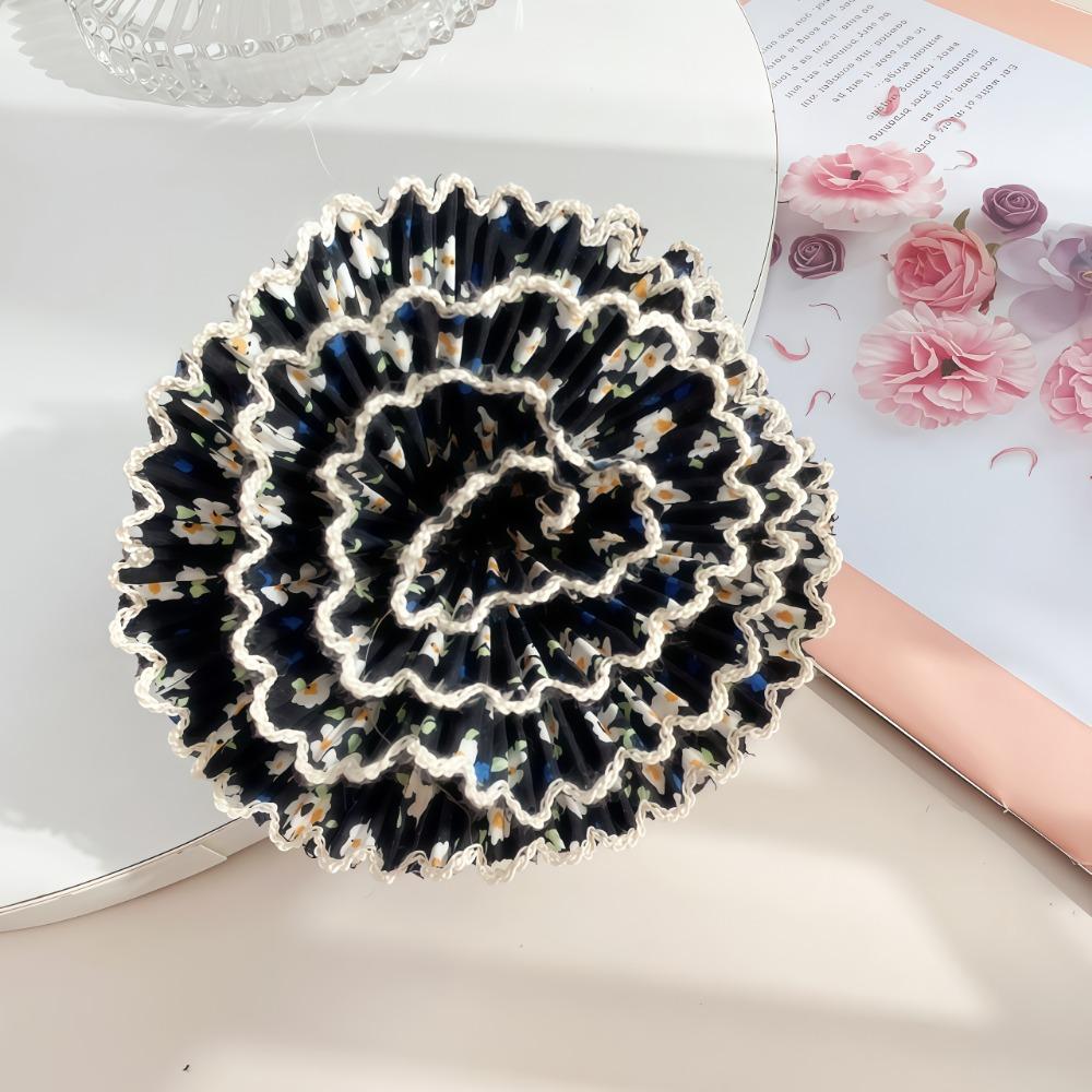 Boho Materiał Plisowany Kwiatowy Duży Klips do Włosów dla Kobiet Dziewcząt Vintage Akcesoria do Stylizacji Włosów Szczęka Kraba Spinka Nowy