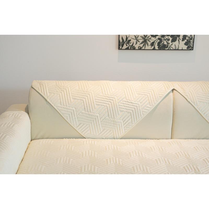 New Sofa Cushion Autumn and Winter Thickened Warm Crystal Velvet Embroidered Sofa Cushion Cover Modern Simple Anti-slip Sofa Towel