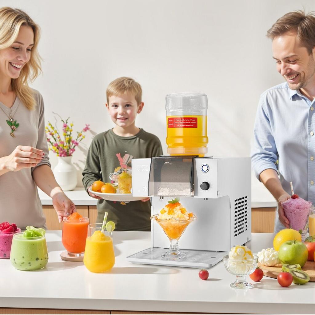 Snowflake Ice Machine, 40KG/24H Snowflake Ice Maker, Ice-Shaver Machine with Stainless Steel Blade, Electric Snow Cone Maker with 1.8L Tank, 90S Fast