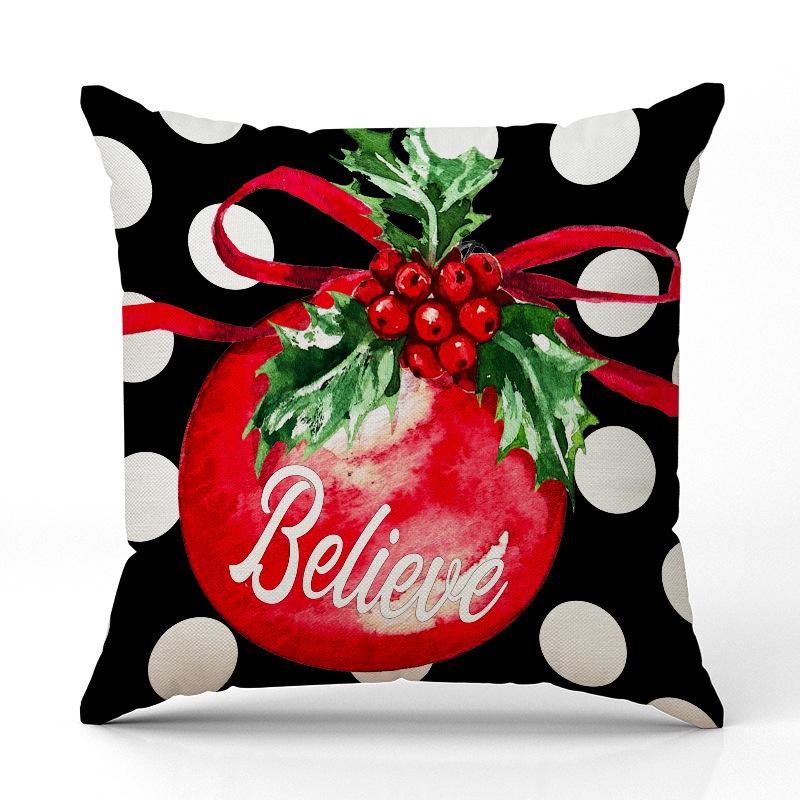 

Новая красная рождественская наволочка с принтом льна, праздничное украшение комнаты, дивана, чехол для подушки