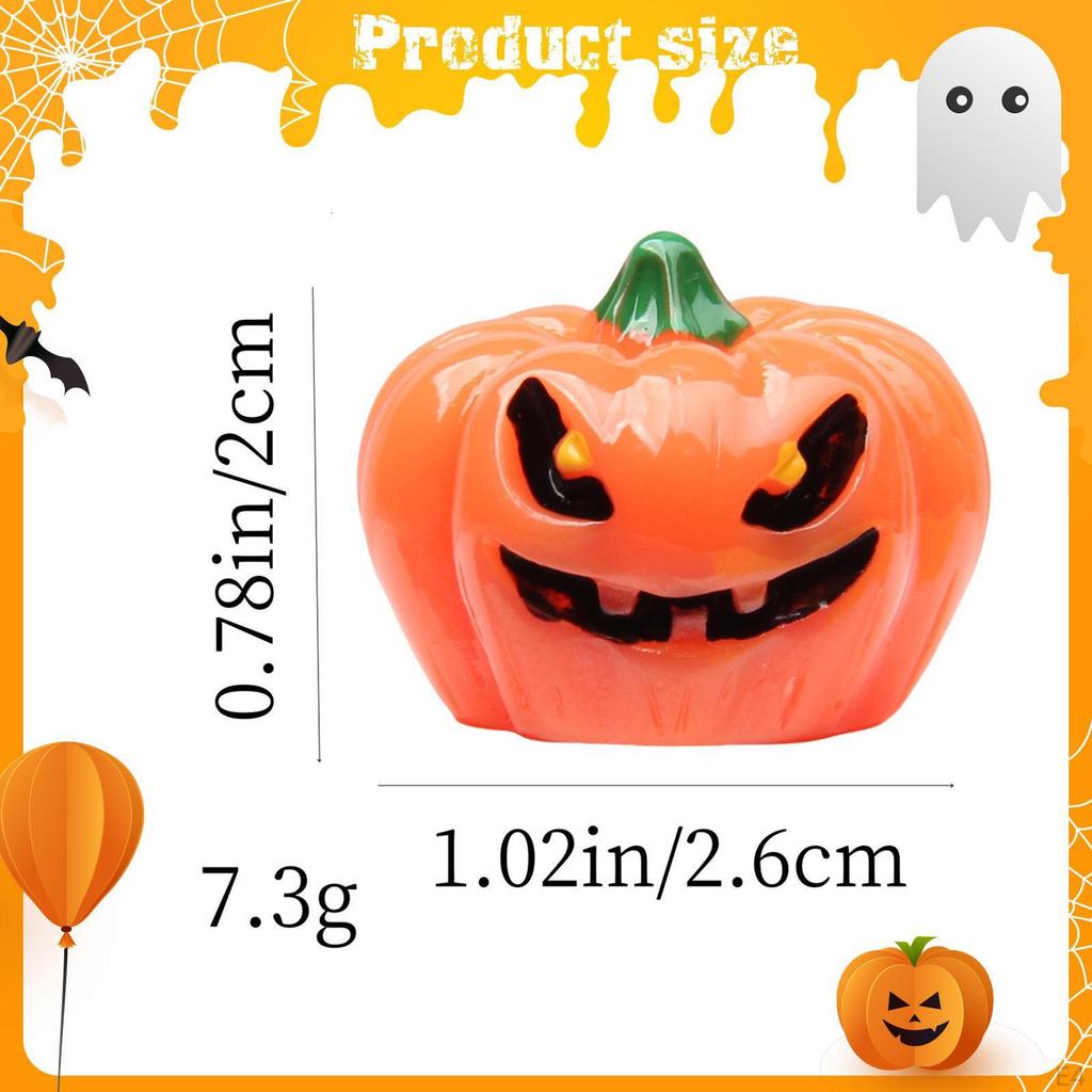 20 Pieces Halloween Miniature Pumpkin Figurines Desktop Ornament Resin Sculptures Crafts