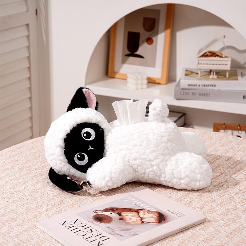 Plush Animal Tissue Holder With Creative Car Theme For Living Room Use