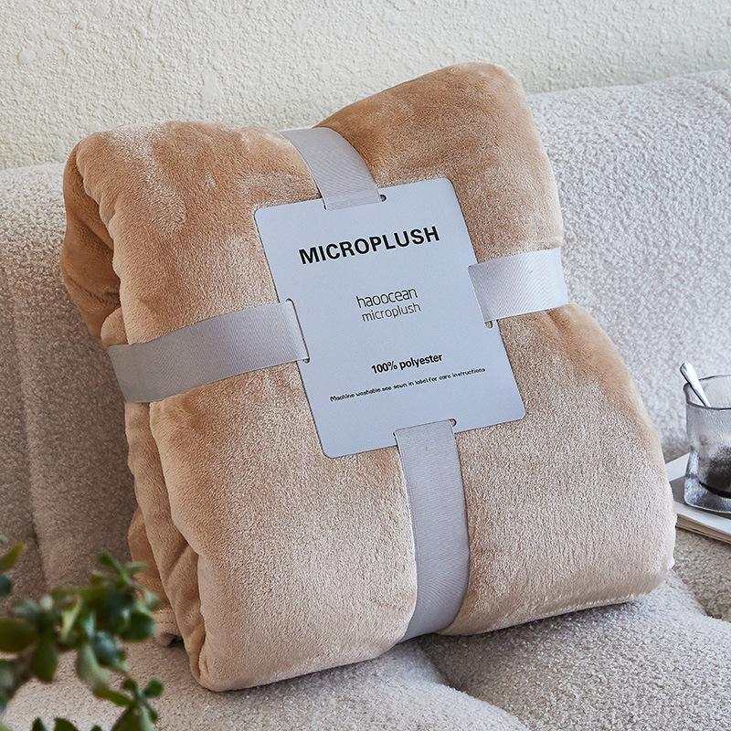European Solid Color Flannel Blanket Nap Blanket Office Blanket Dormitory Gift Blanket Blanket
