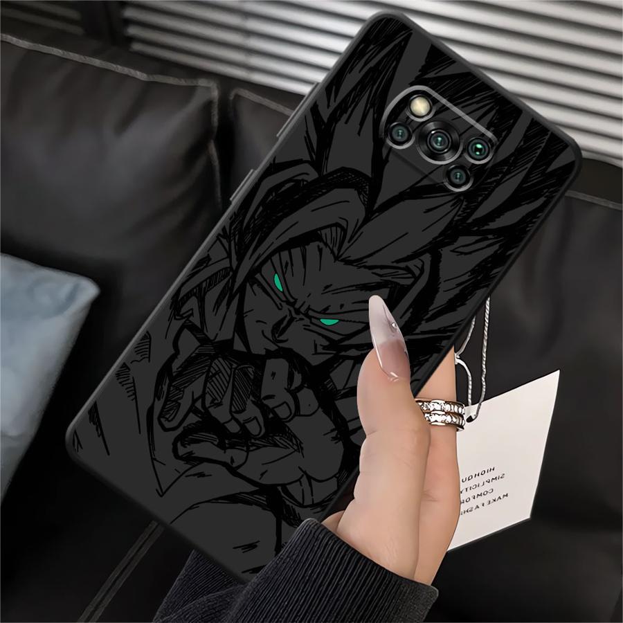 Dragon Ball Vegeta Son Goku Arte Negro Funda Suave para Teléfono para Xiaomi Poco C50 F3 M5 C75 F1 C71 X3 X4 X5 X7 Pro M3 M4 M7 Pro
