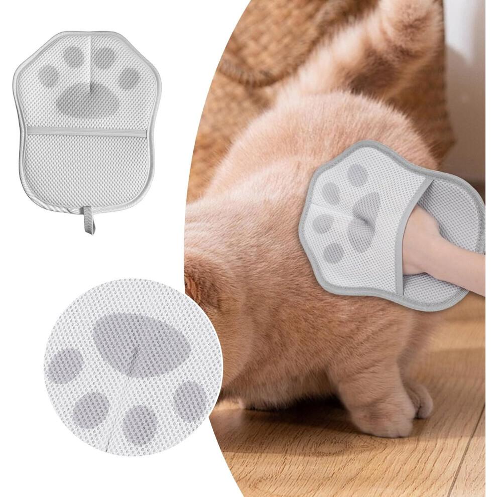 Pet Hair Removal Glove For Cats & Dogs, Electrostatic, Reusable & Washable, Grey, Couch, Furniture, Car Seat, Clothing