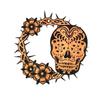 Halloween Door Sign Skeleton Ghost Cat Pumpkin Wooden Welcome Sign