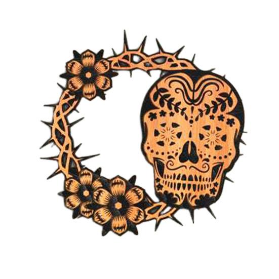 Halloween Door Sign Skeleton Ghost Cat Pumpkin Wooden Welcome Sign