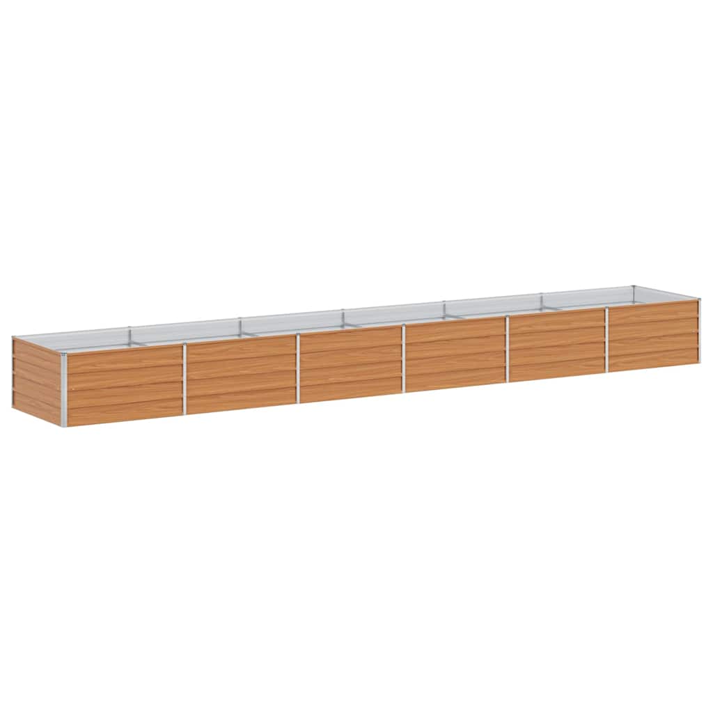 Raised Bed Light Brown 480 X 80 X 45 Cm Galvanized Steel