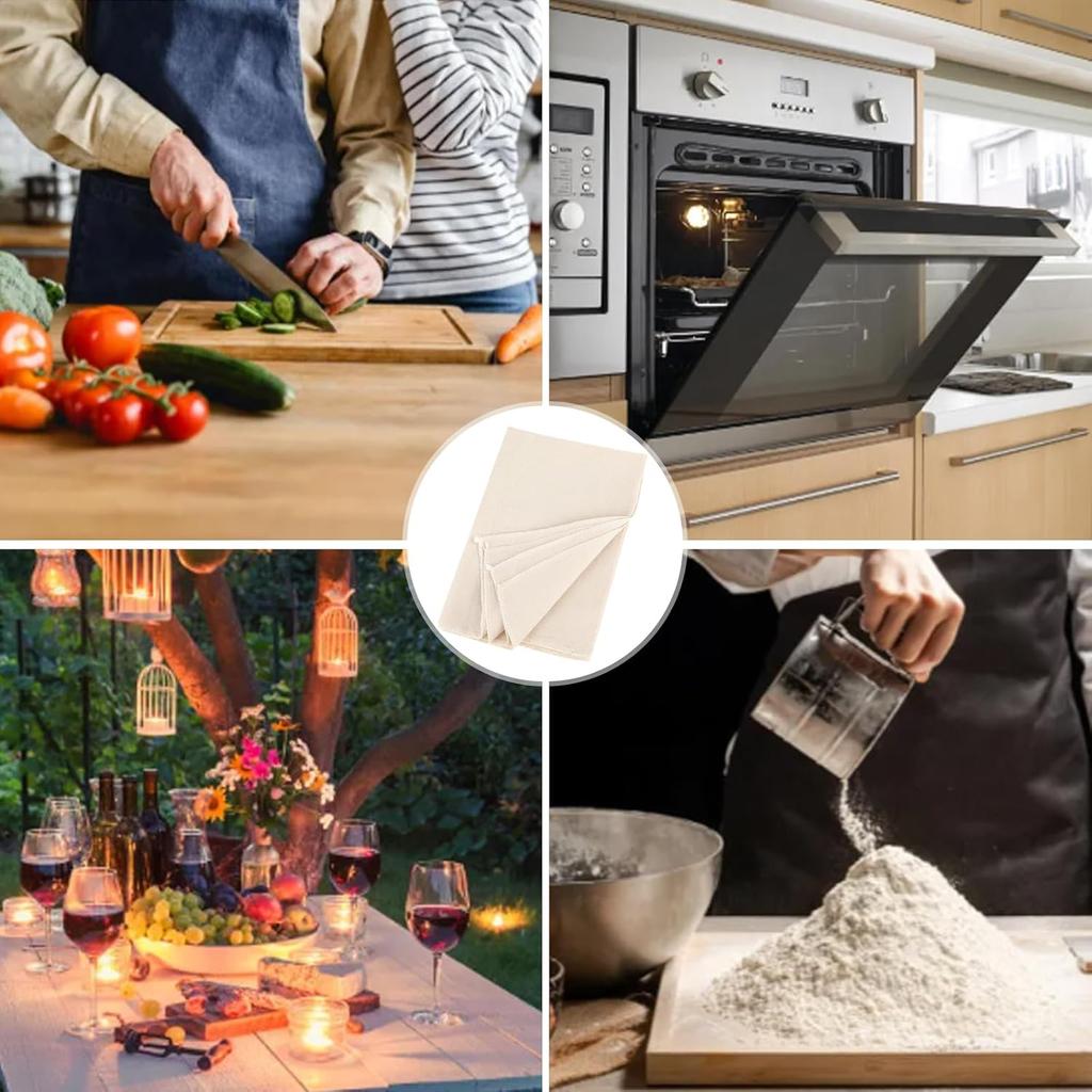 3Pcs Linen Cloth for Bread Baking 14x18 Inches Tea Towels for Baking Sourdough Bread Proofing Towel Pastry Cloth for Dough, Baguettes, Loaves,