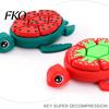 Verstellbare Pose Figur 3D-gedruckte Wassermelonen-Schildkröte Fidget Toy mit beweglichen Gelenken, Drückbare Schalenknöpfe Stress Einzigartiges Entlastungsspielzeug, Kreatives Tier