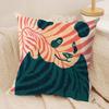 Panda tropical leaves Cushion Cover Silky Short Plush Invisible Zipper Dustproof Sofa Pillow Case for Home Decor