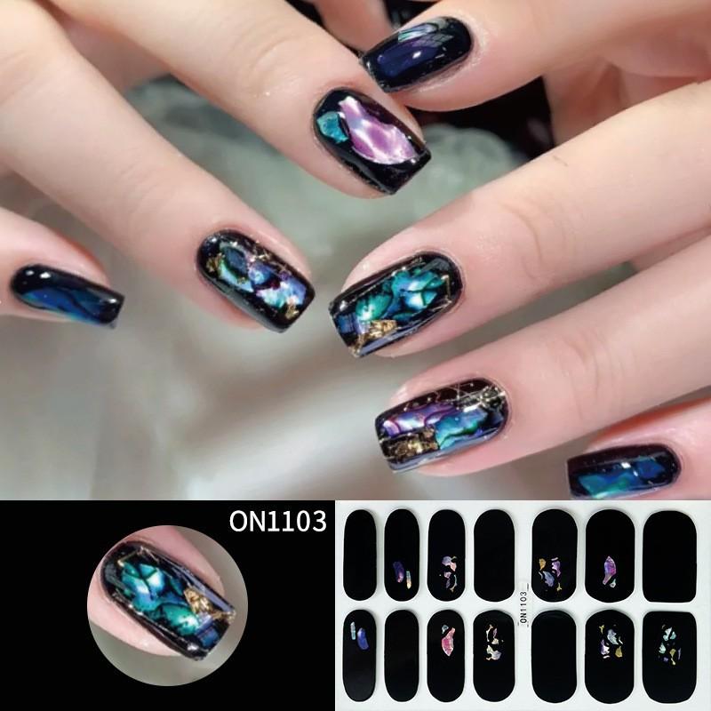 Nail Art No-bake Nail Stickers Full Stickers, 14-finger No-bake Gel Nail Stickers, Nail Art Full Stickers